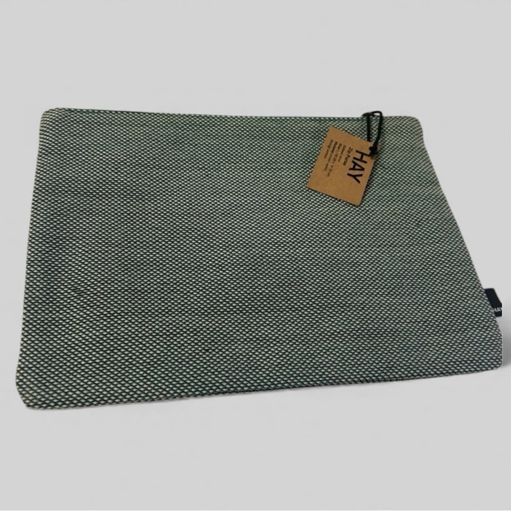 HAY NEW teal colored wool zipper pouch, travel, gift, organizing